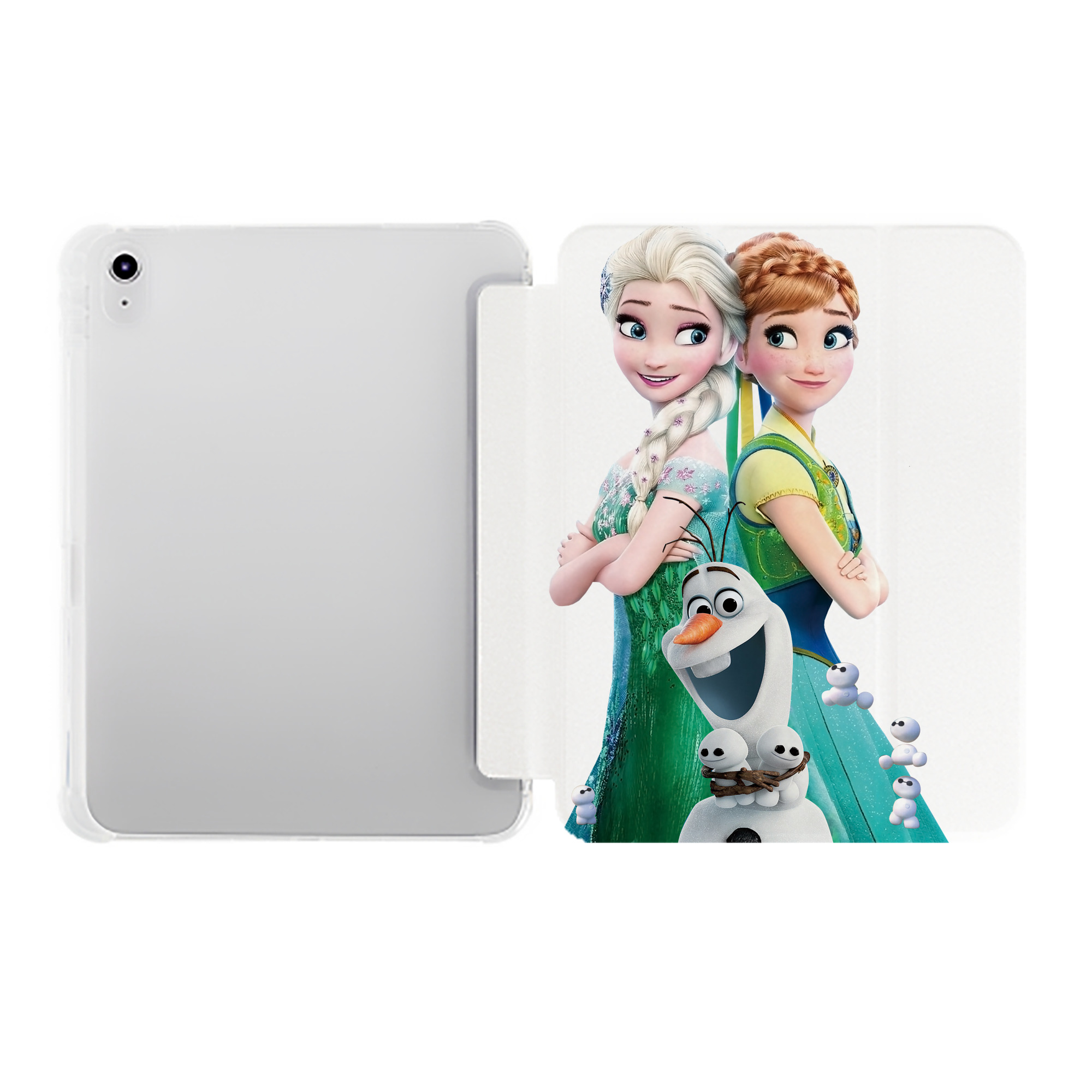 （画像用） アナと雪の女王 アンナ エルサ Frozen Anna Elsa IPad ケース ペン収納付き 三つ折りスタンド PUレザー×シリコン 対応機種9.5/10.5/10.9インチ